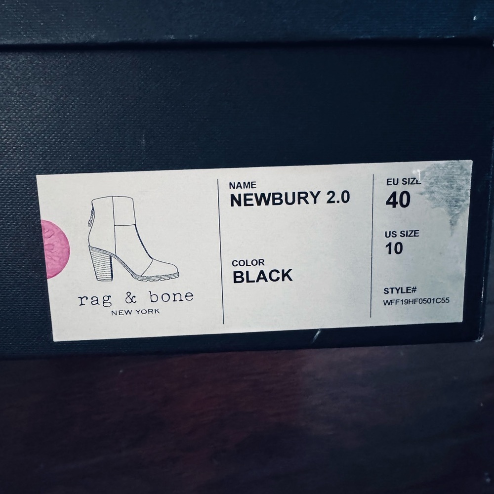 Rag & Bone Ankle Boots - Elegant Black size 10. - Picture 2 of 9